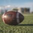 selective focus close up photo of brown wilson pigskin football on green grass