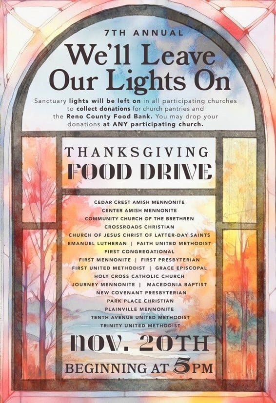 ‘We’ll Leave Our Lights On’ annual food drive Nov 20