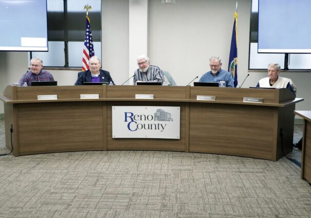 Reno County Commissioners Richard Winger, left, Ron Hirst, Don Bogner, Randy Parks and Ron Vincent.